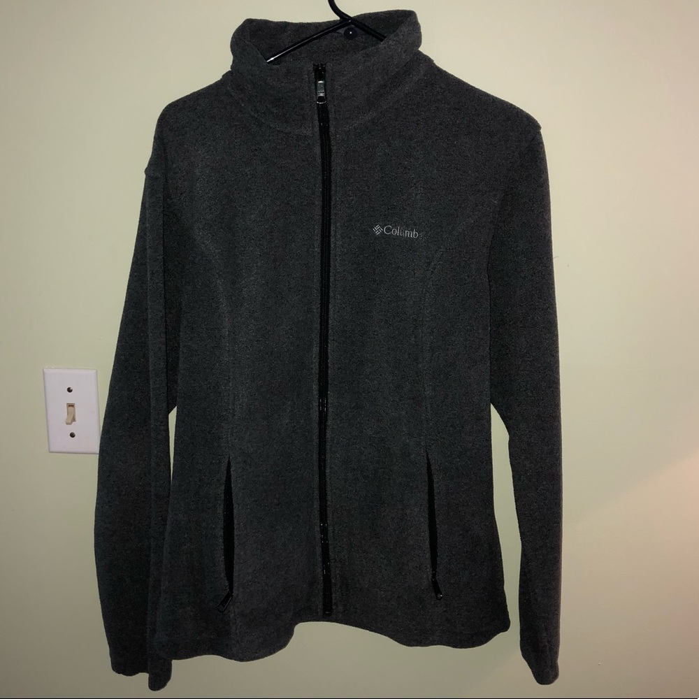 Columbia Dark Grey Fleece Full Zip Large